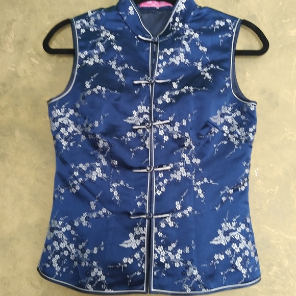 Vintage 90s Y2K Traditional Chinese Genuine Silk Qipao Top - Picture 1 of 10